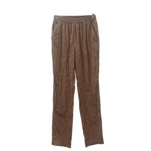 niū Checkered Pants – Size Small – Brown & White Gingham | Made in Italy